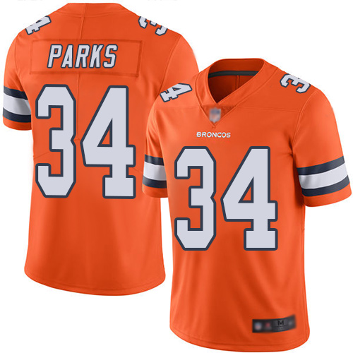 Men Denver Broncos #34 Will Parks Limited Orange Rush Vapor Untouchable Football NFL Jersey